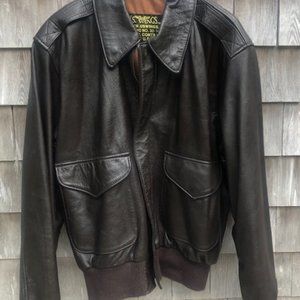 Men's leather bomber jacket